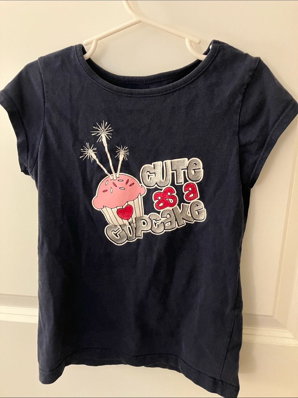 Athletic Works Navy Girls' 'Cute a Cupcake' Graphic Tee with Pink Accent